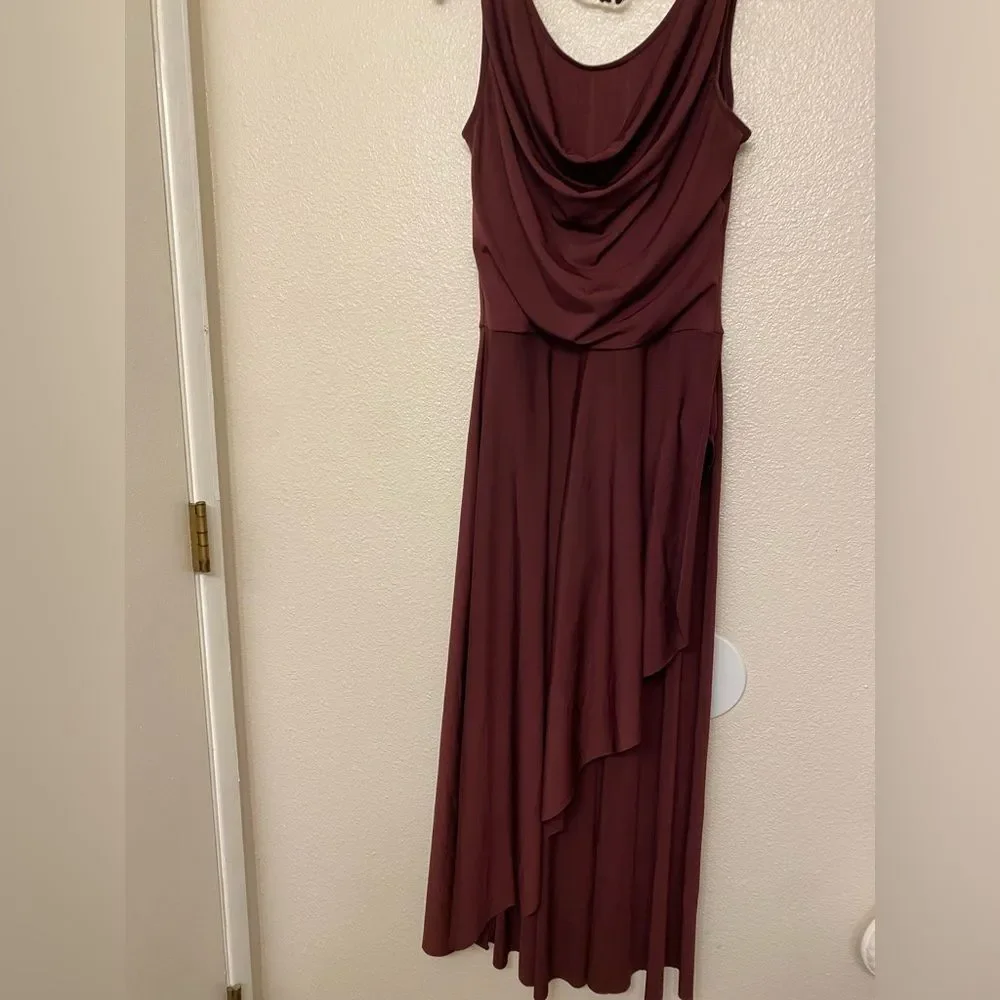 WEISSMAN Dance lyrical costume burgundy maxi dress Worn 13754 MA-Medium adult
